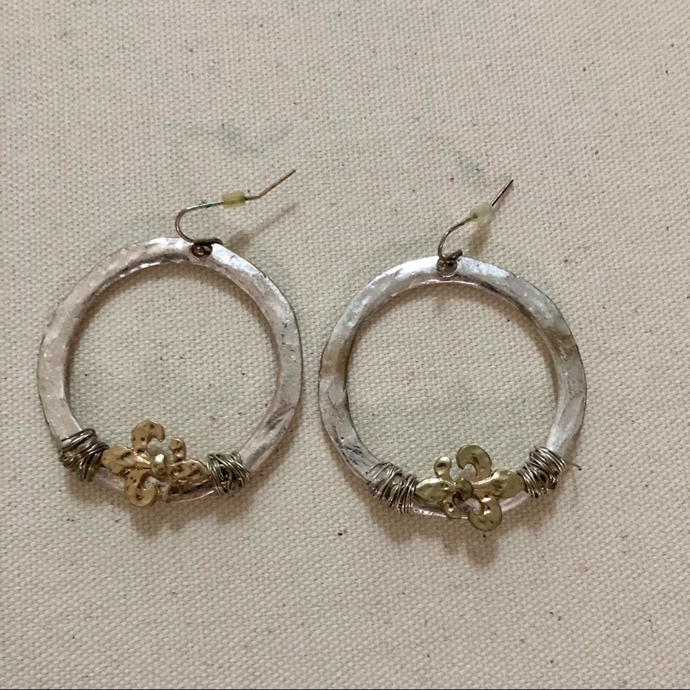 Fleur De Lis Hoop Earrings